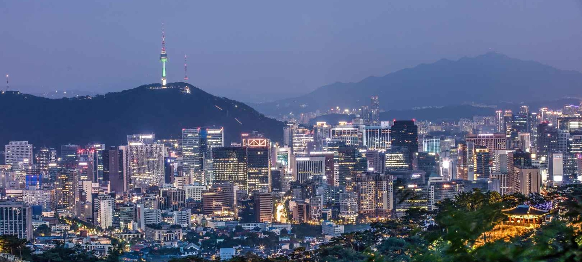 Seoul city lights after dinner